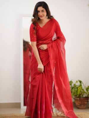 Tissue Cotton Beautiful Saree