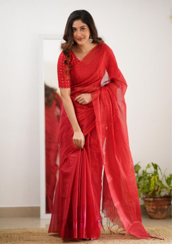 Tissue Cotton Beautiful Saree