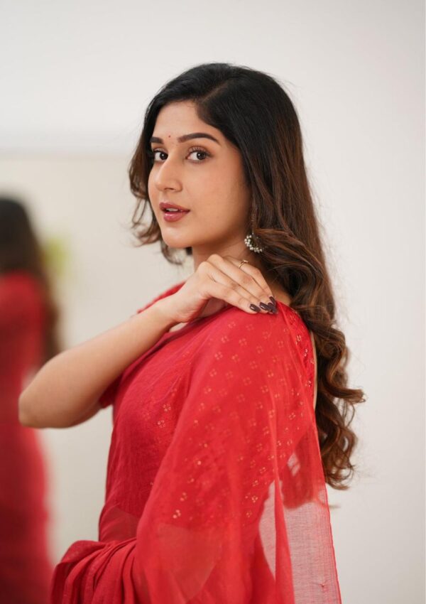 Tissue Cotton Beautiful Saree - Image 11