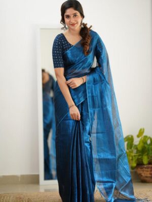 Tissue Cotton Fashionble Saree