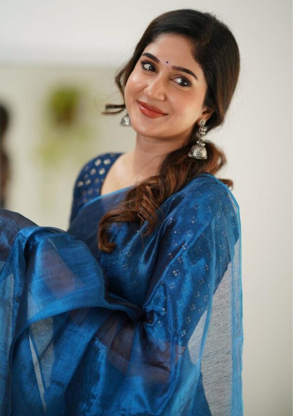 Tissue Cotton Fashionble Saree - Image 6