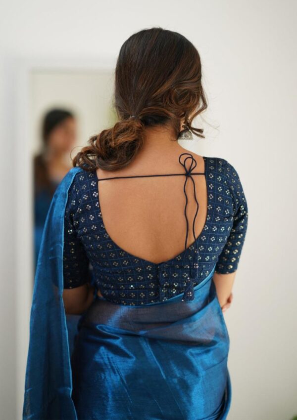 Tissue Cotton Fashionble Saree - Image 7