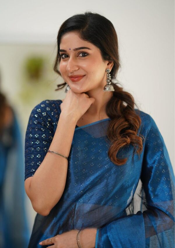 Tissue Cotton Fashionble Saree - Image 11