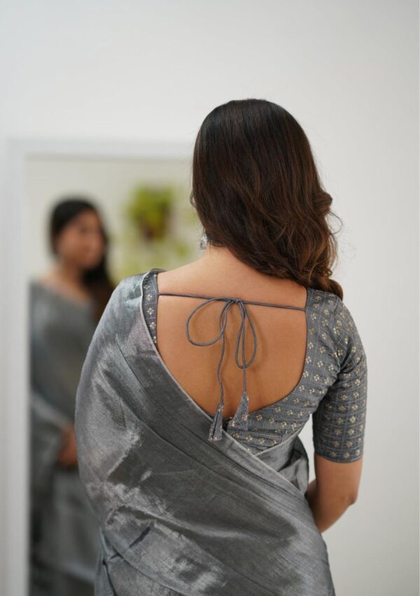 Tissue Cotton Desginer Saree - Image 8
