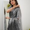 Tissue Cotton Desginer Saree - Image 11