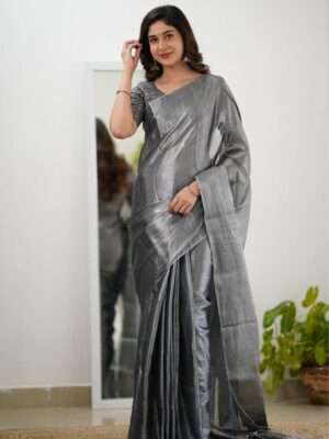 Tissue Cotton Desginer Saree