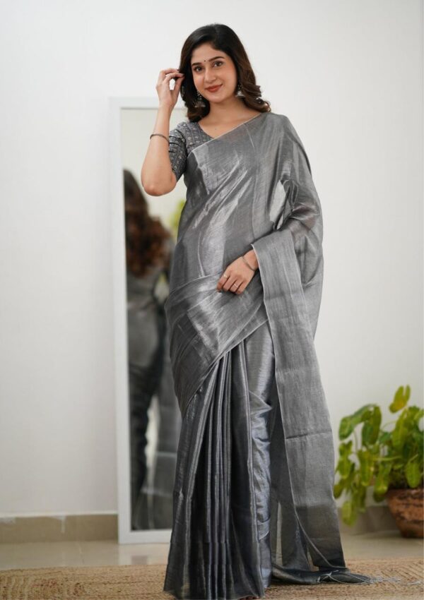 Tissue Cotton Desginer Saree