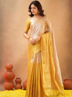 Tissue Cotton Half/Half Saree