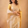 Tissue Cotton Half/Half Saree - Image 8