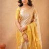 Tissue Cotton Half/Half Saree - Image 13