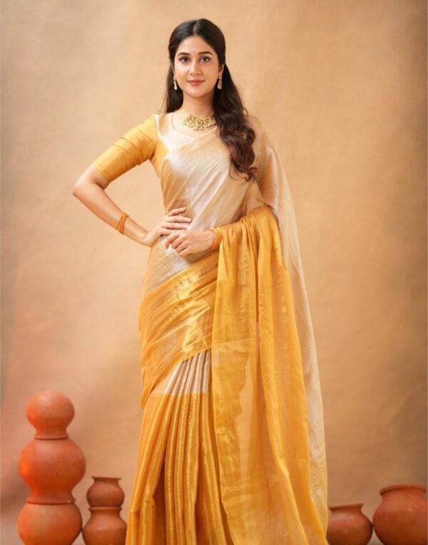 Tissue Cotton Saree - Image 2