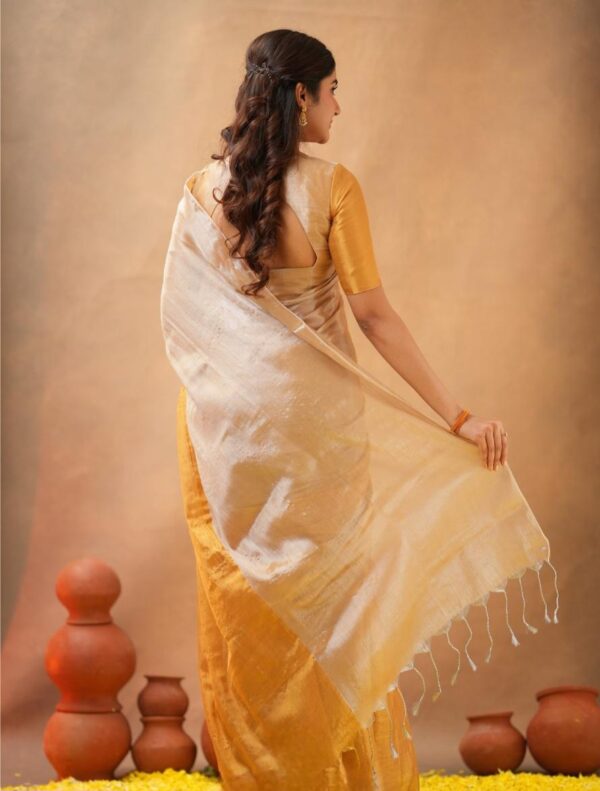 Tissue Cotton Saree - Image 4