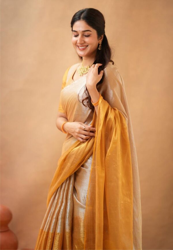 Tissue Cotton Saree - Image 6