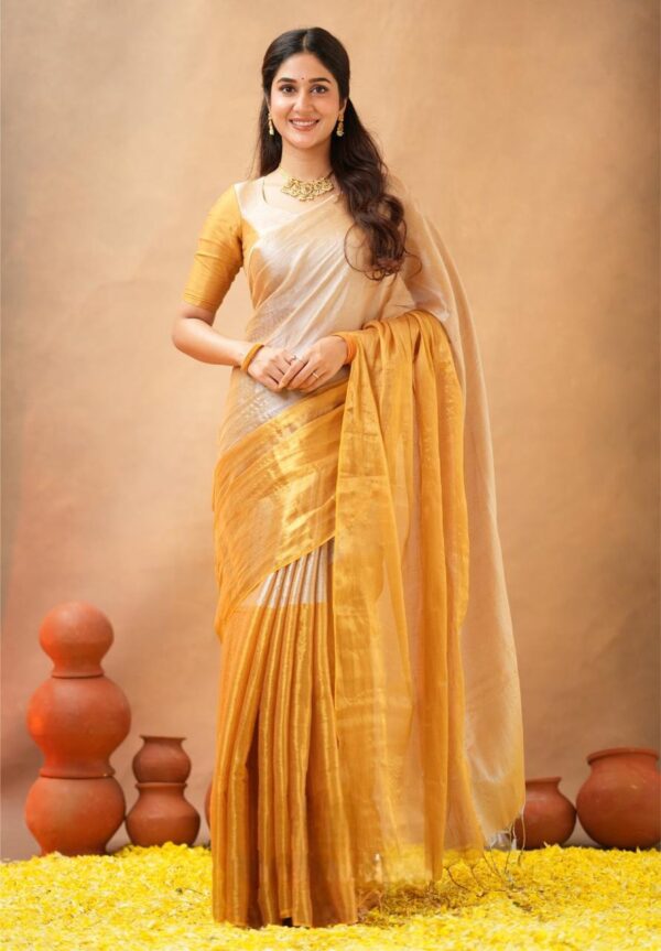 Tissue Cotton Saree - Image 8