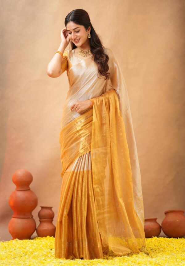 Tissue Cotton Saree - Image 10