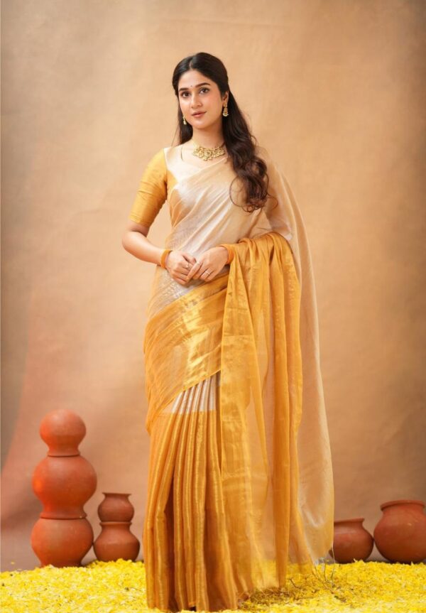 Tissue Cotton Saree - Image 11