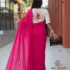 Khadi Cotton Saree And Blouse With Purse Set - Image 4