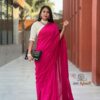 Khadi Cotton Saree And Blouse With Purse Set - Image 5