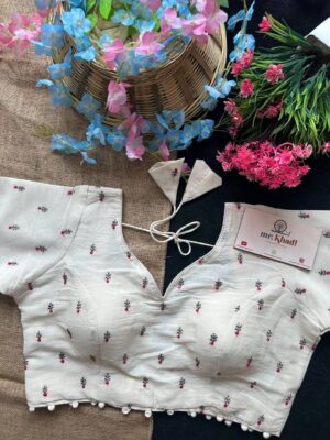 Pure Camric Khadi Cotton Desginer Blouse