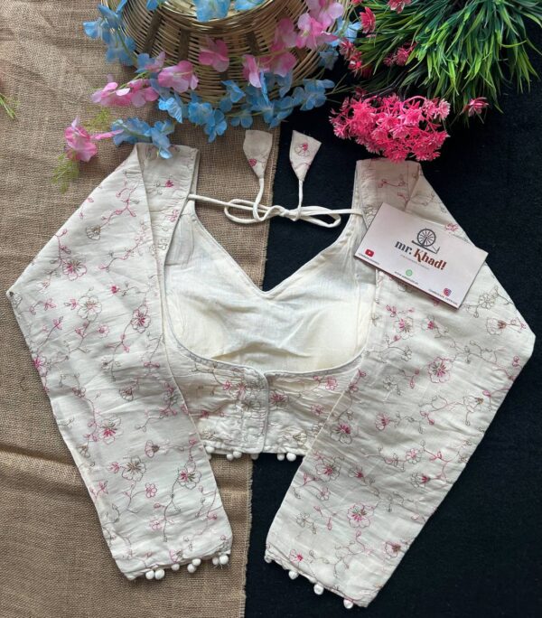 Elegant Pink Thread Work Designer Blouse - Image 3