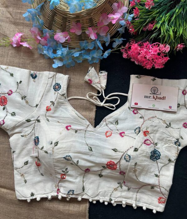 Colorful Flower Designer Blouse