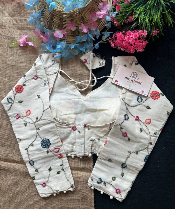 Colorful Flower Designer Blouse - Image 3
