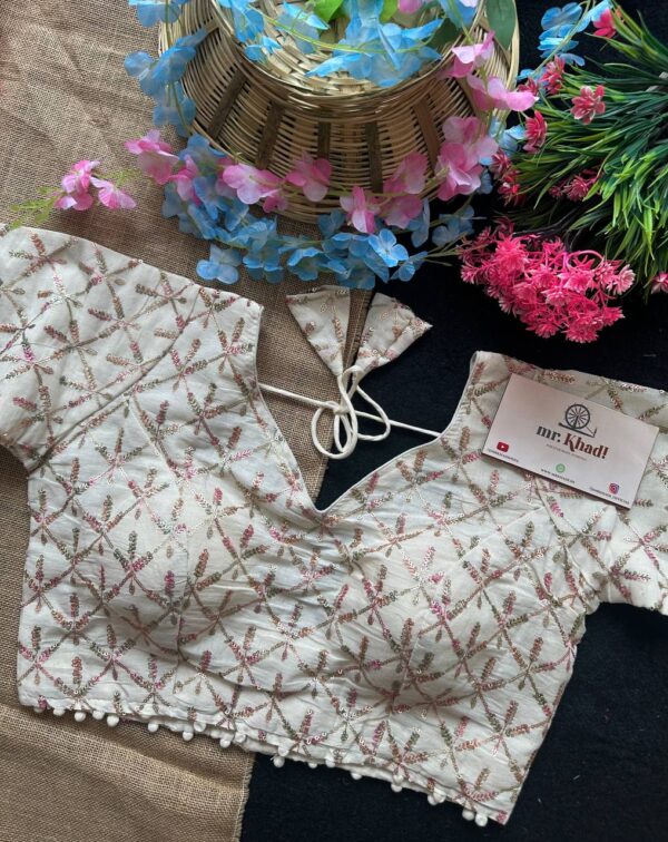 Pink Work Designer Blouse