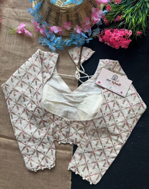 Pink Work Designer Blouse - Image 2