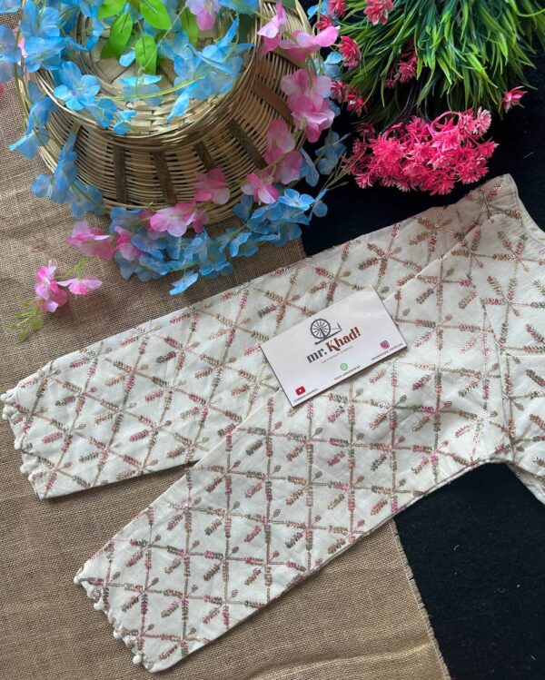 Pink Work Designer Blouse - Image 3