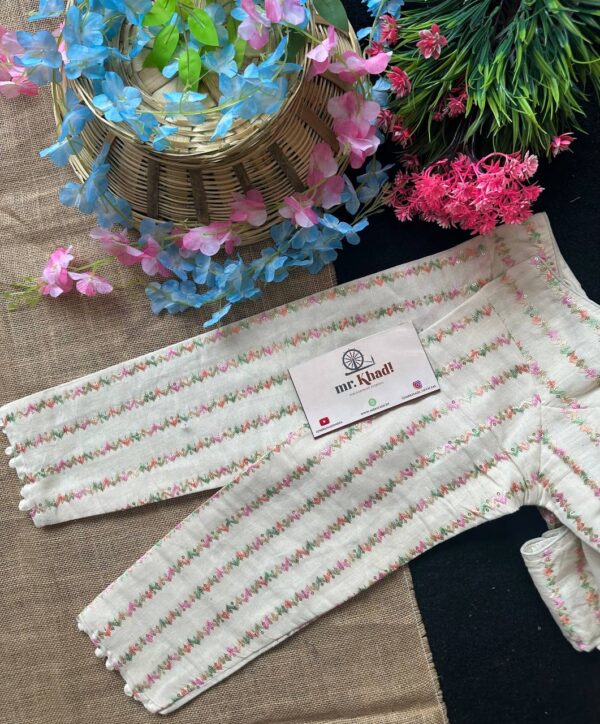 Pure Camric Khadi Cotton Full Seleeve Desginer Blouse - Image 2