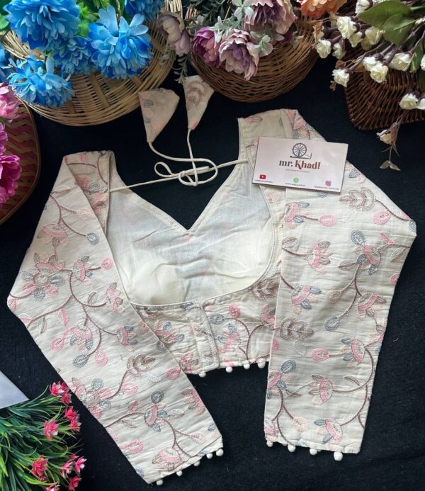 Pure Camric Khadi Cotton Blouse - Image 2