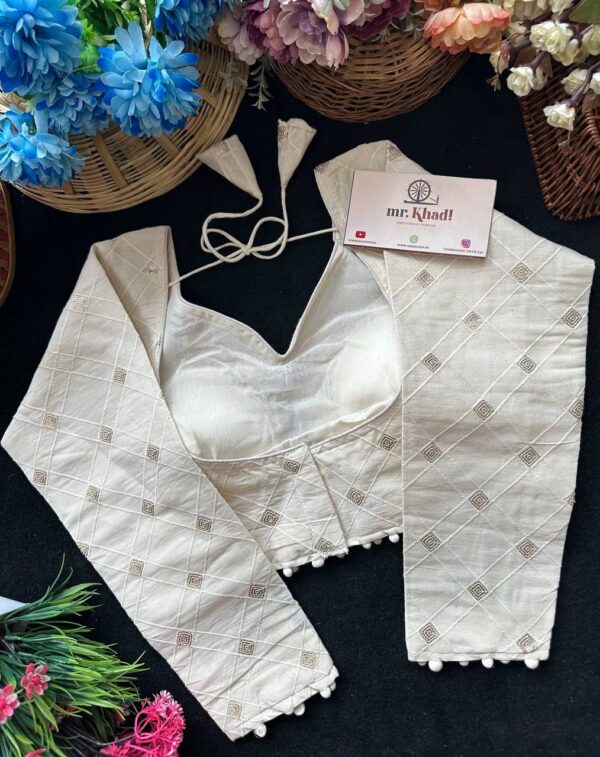 Silver Work Designer Blouse - Image 2