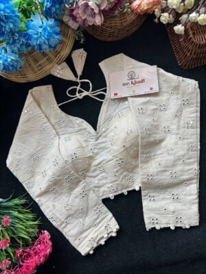 Cotton Mirror Work Full Sleeve Blouse