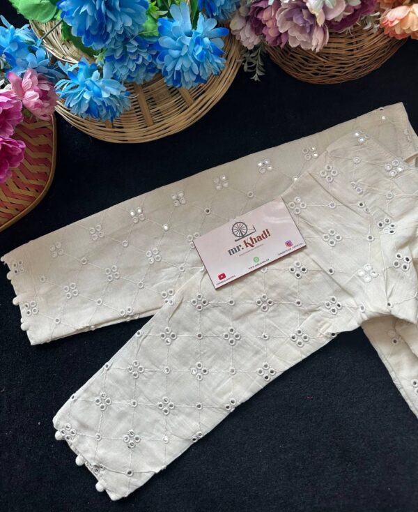 Cotton Mirror Work Full Sleeve Blouse - Image 2