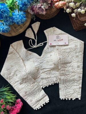 Pure Camric Khadi Cotton Full Seleeve Blouse