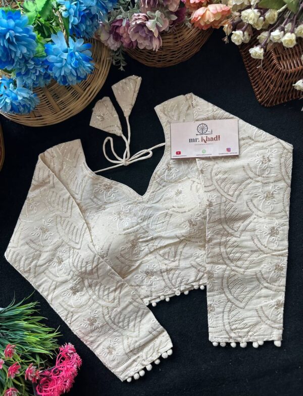 Pure Camric Khadi Cotton Full Seleeve Blouse