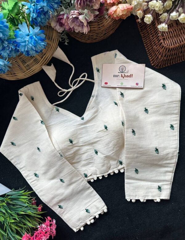 Fancy Blue Butti Designer Blouse