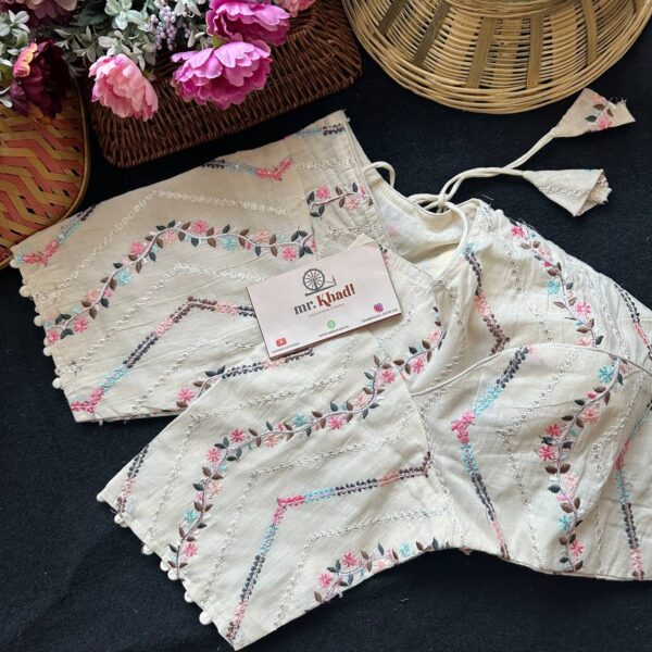 Khadi Cotton New Arrival Big Size Blouse - Image 3