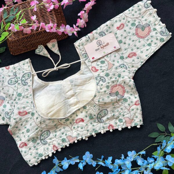 Khadi Cotton Fancy New Arrival Big Size Blouse - Image 2
