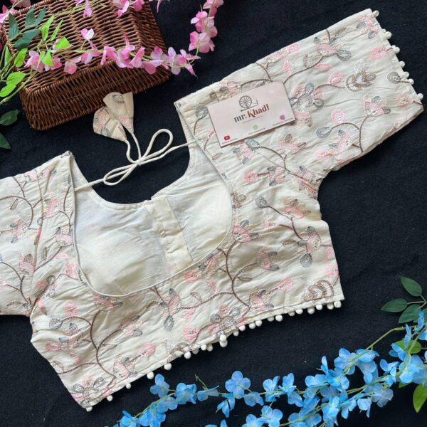 Pink Work Designer Big Size Blouse - Image 2