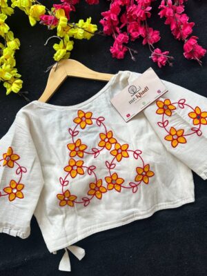 Angrakha Style Khadi Cotton Blouse