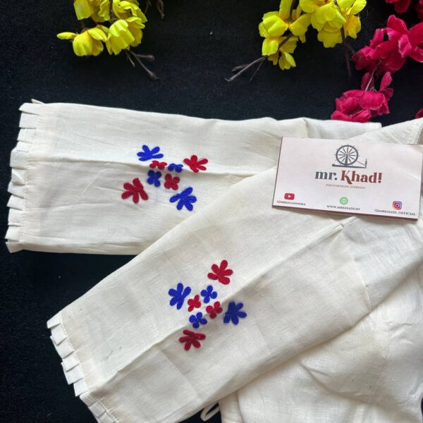 Heavy Khadi Cotton Angrakha New Khadi Trends Blouse - Image 3