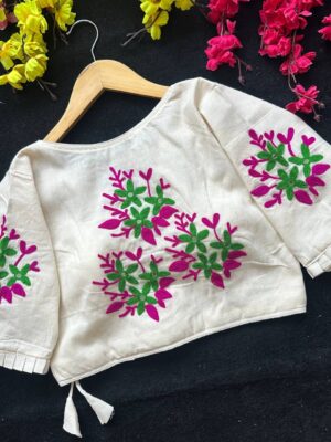 New Khadi Trends Fabric Angrakha Style Blouse
