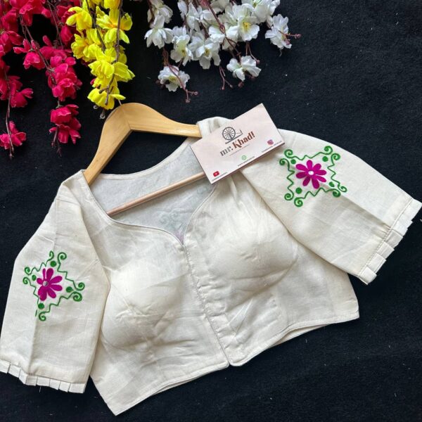 New Khadi Angrakha Style Fancy Blouse - Image 2