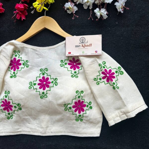 New Khadi Angrakha Style Fancy Blouse - Image 3