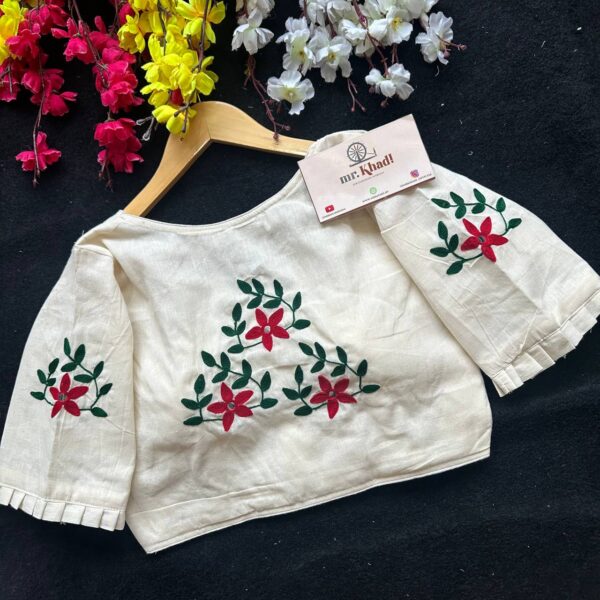 New Khadi Trends Desginer Hand Work Blouse