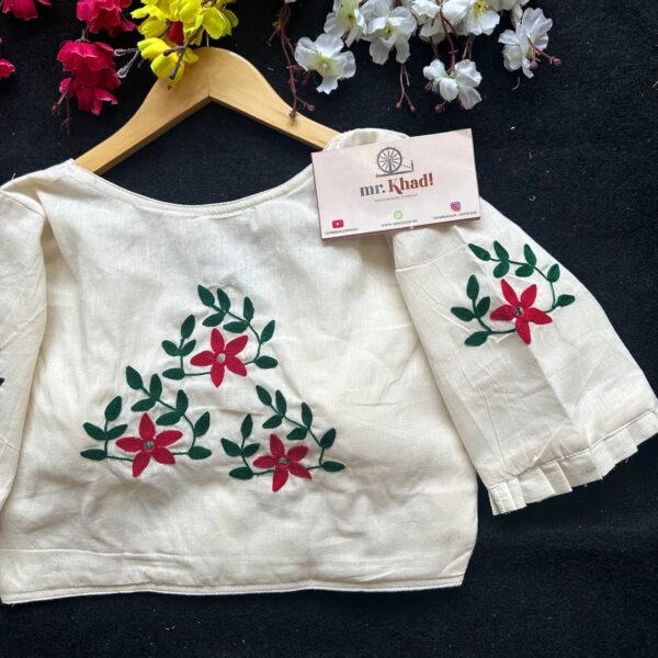 New Khadi Trends Desginer Hand Work Blouse - Image 2