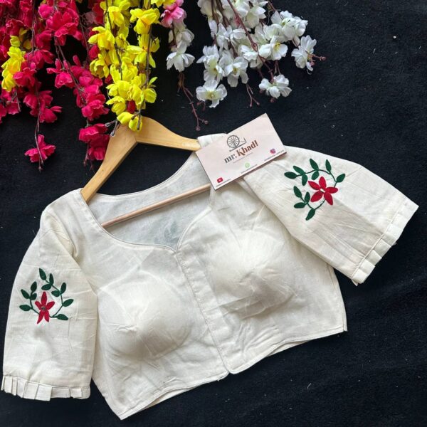 New Khadi Trends Desginer Hand Work Blouse - Image 3