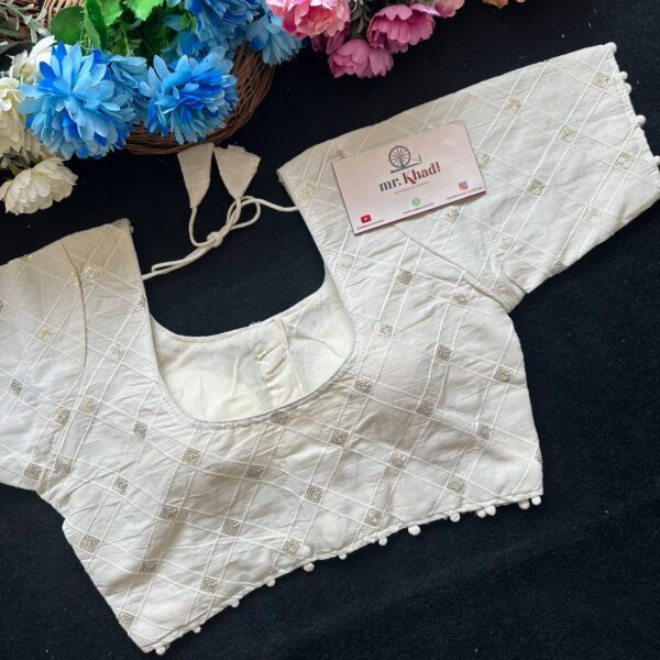 Designer Blouse - Pure Camric Cotton Diable - Image 3