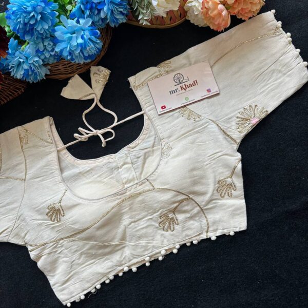 Gota Pati Flower Designer Blouse - Image 3